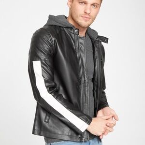 G by GUESS Calabasas Faux-Leather Moto Jacket SZ M